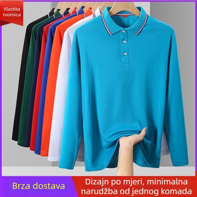 Unisex polo majica s dugim rukavima i logom za hotelsko i korporativno osoblje, otisak, izdržljiva i visoko elastična