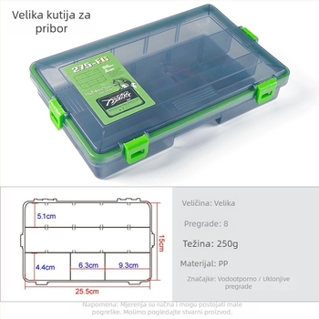 Višefunkcionalna kutija za mamce i dodatke s prostorom za alate za ribolov