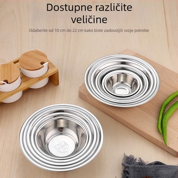 304 nehrđajući čelik kuhinjska zdjela za posluživanje, okrugla, promjer 10–17,9 cm, jednobojna, jednostavan stil