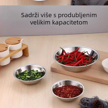 304 nehrđajući čelik kuhinjska zdjela za posluživanje, okrugla, promjer 10–17,9 cm, jednobojna, jednostavan stil