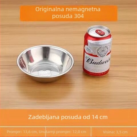 304 nehrđajući čelik kuhinjska zdjela za posluživanje, okrugla, promjer 10–17,9 cm, jednobojna, jednostavan stil