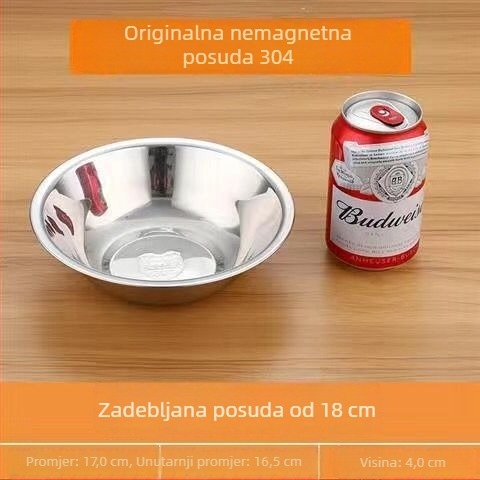 304 nehrđajući čelik kuhinjska zdjela za posluživanje, okrugla, promjer 10–17,9 cm, jednobojna, jednostavan stil