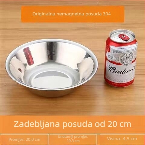 304 nehrđajući čelik kuhinjska zdjela za posluživanje, okrugla, promjer 10–17,9 cm, jednobojna, jednostavan stil
