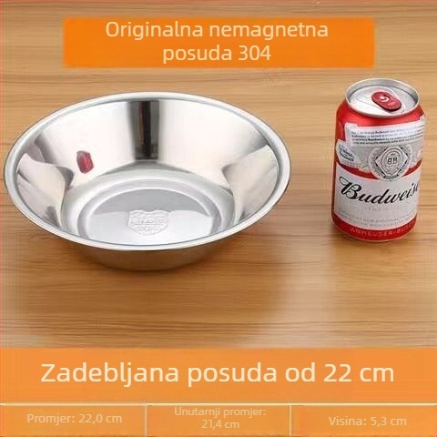 304 nehrđajući čelik kuhinjska zdjela za posluživanje, okrugla, promjer 10–17,9 cm, jednobojna, jednostavan stil