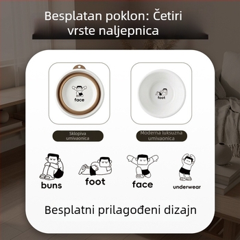 Sklopiva plastična misa za pranje lica i kose, okrugla misa za pranje povrća, proširiva velika misa.