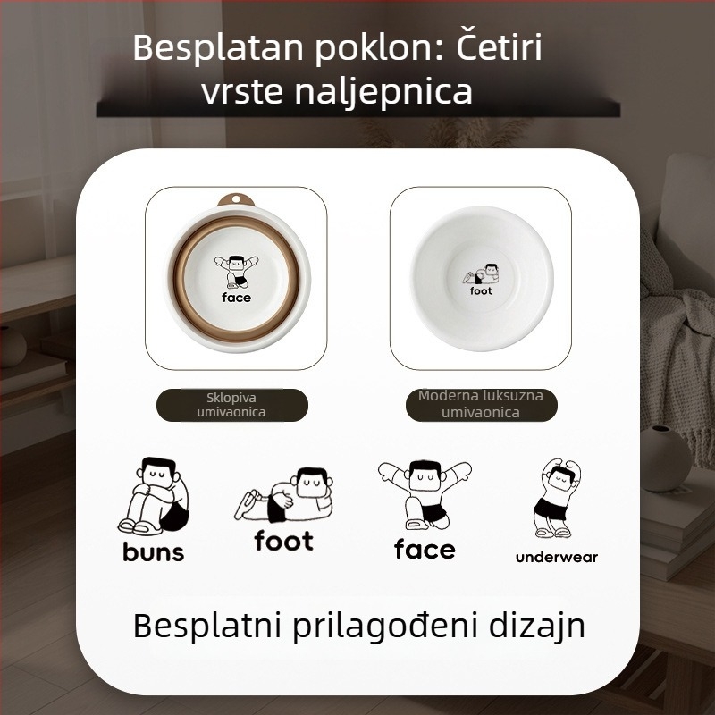 Sklopiva plastična misa za pranje lica i kose, okrugla misa za pranje povrća, proširiva velika misa.