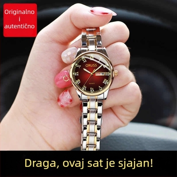 ORUSS ženski kvarcni sat, luminiscentni brojčanik, vodootporan do 30 m, keramičko kućište, brend, lagani luksuz, minimalistička elegancija