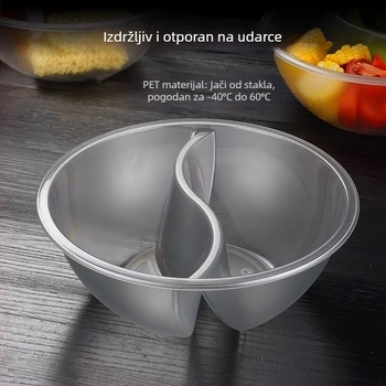 Prozirna okrugla PET posuda za samostalni odabir povrća za hot pot