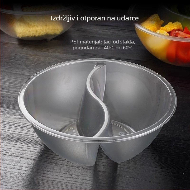 Prozirna okrugla PET posuda za samostalni odabir povrća za hot pot