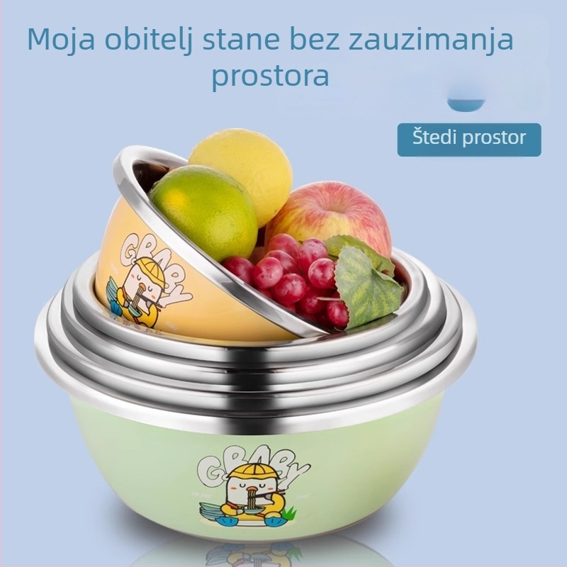 Kuhinjska posuda od nehrđajućeg čelika s odvodnom košarom za ispiranje povrća, tučenje jaja i mijesanje tijesta – dimenzije 23×9,5×21 cm