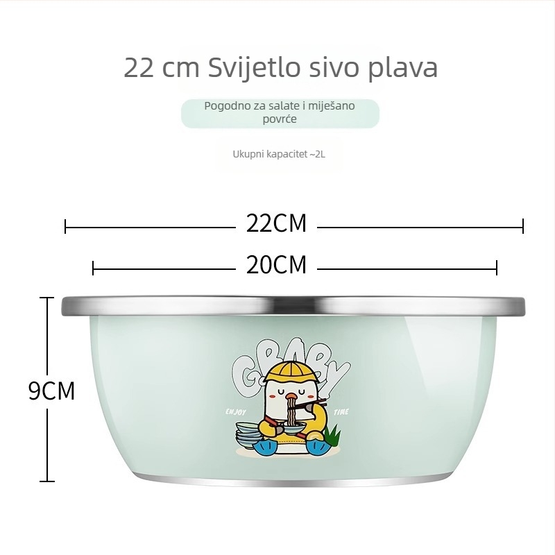 Kuhinjska posuda od nehrđajućeg čelika s odvodnom košarom za ispiranje povrća, tučenje jaja i mijesanje tijesta – dimenzije 23×9,5×21 cm