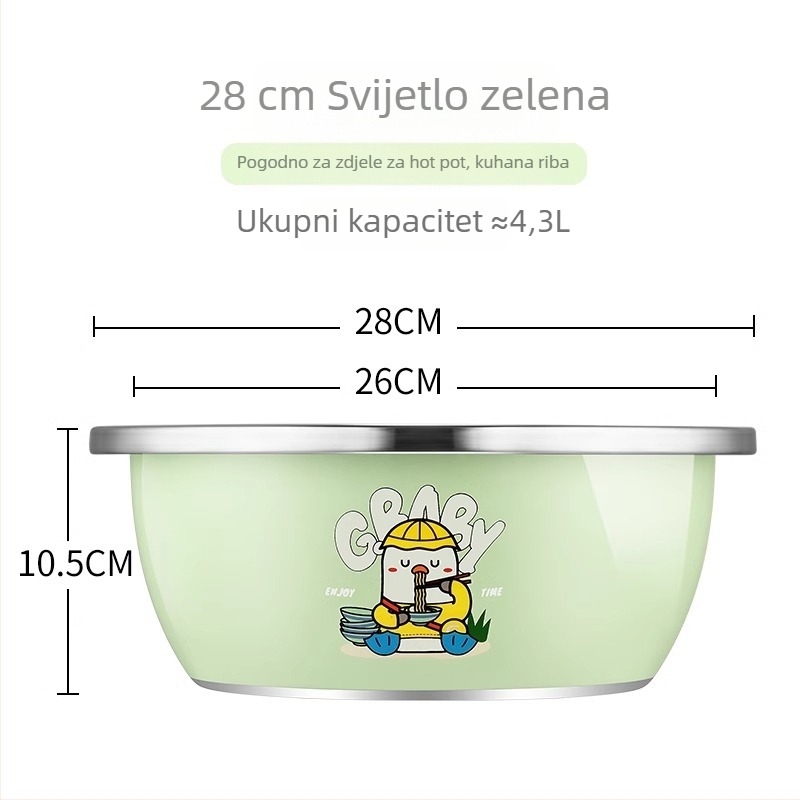 Kuhinjska posuda od nehrđajućeg čelika s odvodnom košarom za ispiranje povrća, tučenje jaja i mijesanje tijesta – dimenzije 23×9,5×21 cm