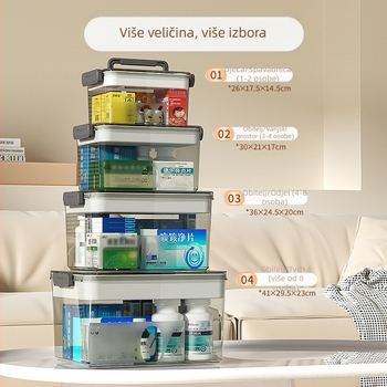 Višeslojna kućna kutija za lijekove, velika kapaciteta za pohranu lijekova i medicinskih potrepština