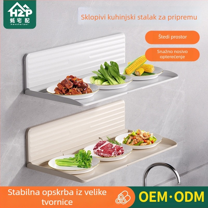 Sklopivi kuhinjski stalak za pripremu hrane, višeslojni zidni organizator tanjura