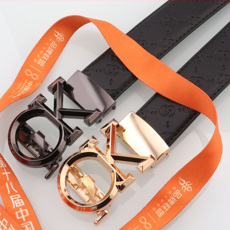Muški kožni kaiš s OK logom, automatska kopča, poslovno casual stil, širina 2–4 cm, veličina 120