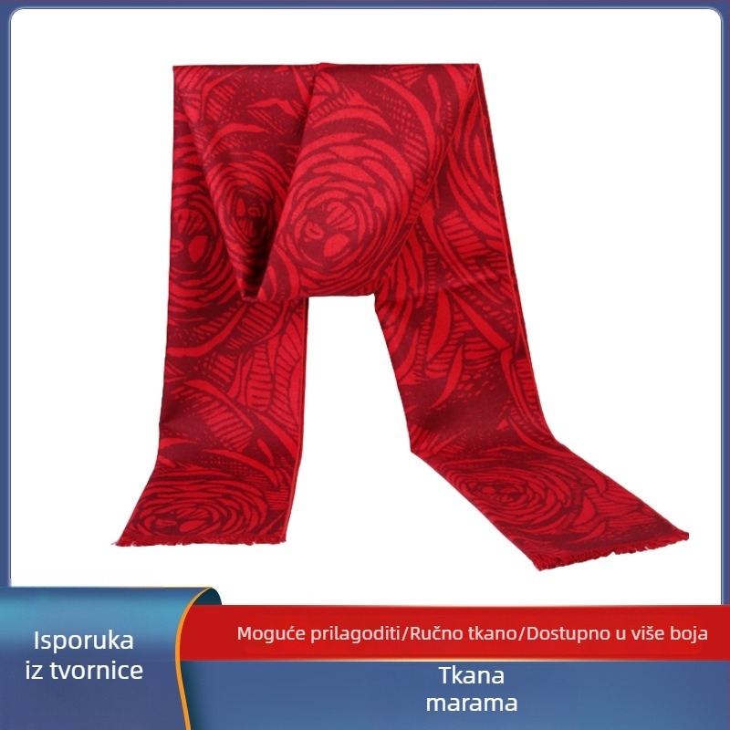 Muški šal s prugama, zimska toplina, imitacija kašmira, poslovni stil