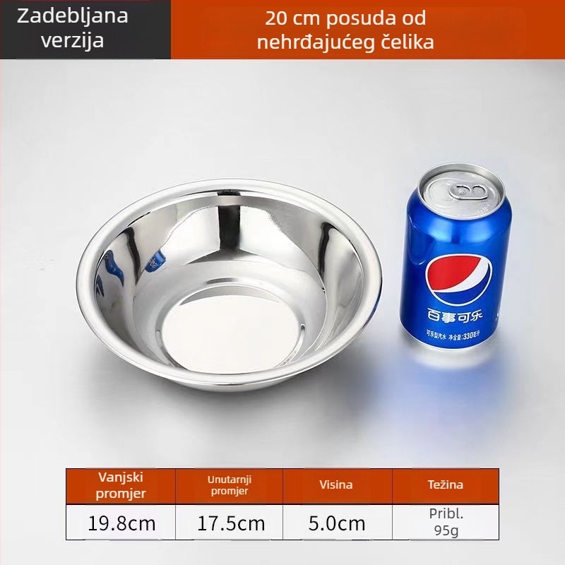 Nehrđajuća čelična posuda za začine — debela konstrukcija, višestruka namjena za kuhinje, restorane, hotele i kućnu upotrebu