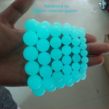 Unisex narukvica od svjetlećeg kamena s šarenim fluorescirajućim kamenjem, jednostavan nakit s jade kuglicama
