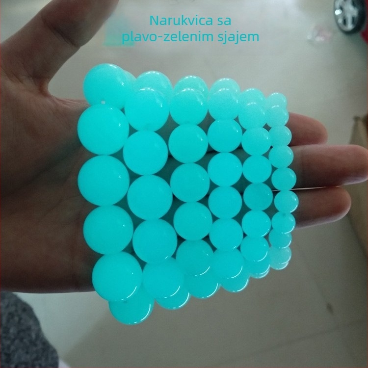 Unisex narukvica od svjetlećeg kamena s šarenim fluorescirajućim kamenjem, jednostavan nakit s jade kuglicama