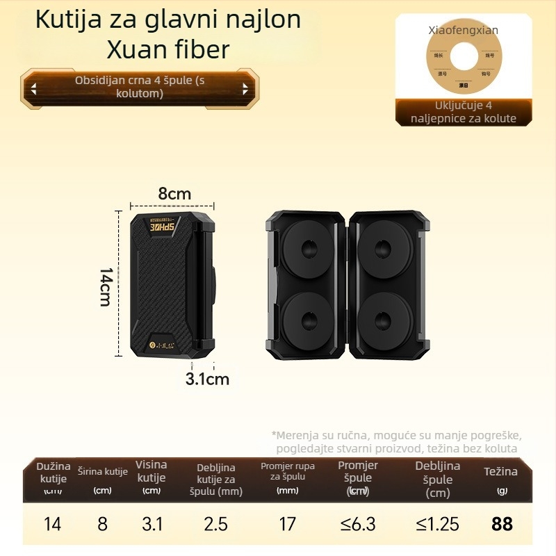 ABS kutija za glavni najlon sa zaključavanjem, protuklizna tekstura, kutija za najlon i opremu za ribolov