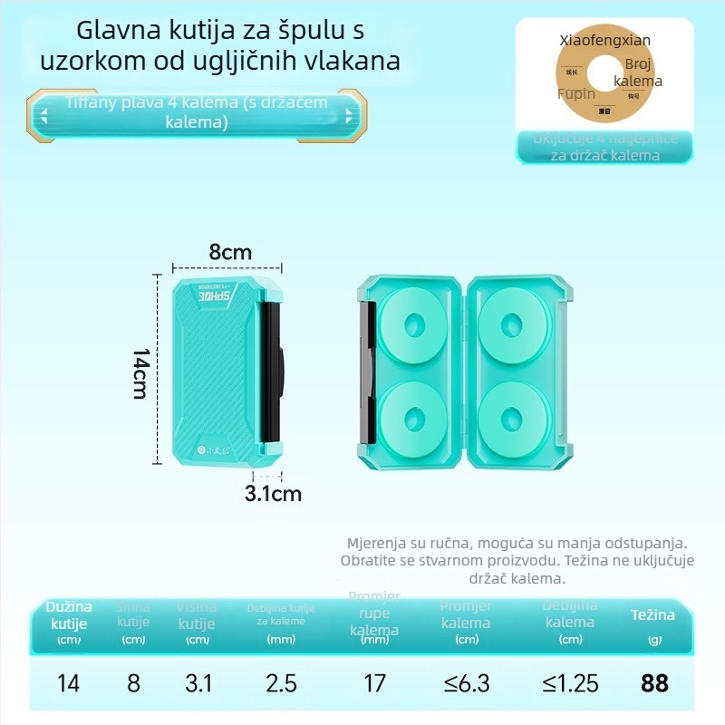 ABS kutija za glavni najlon sa zaključavanjem, protuklizna tekstura, kutija za najlon i opremu za ribolov