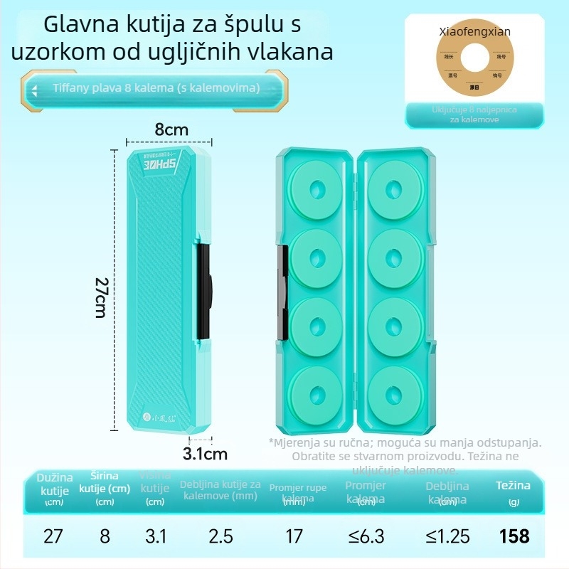 ABS kutija za glavni najlon sa zaključavanjem, protuklizna tekstura, kutija za najlon i opremu za ribolov