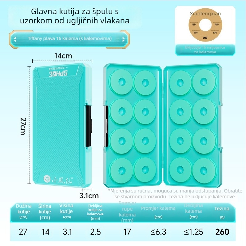 ABS kutija za glavni najlon sa zaključavanjem, protuklizna tekstura, kutija za najlon i opremu za ribolov