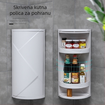 Okrećući stalak za začine i boce ulja za kuhinju, kutni ormarić