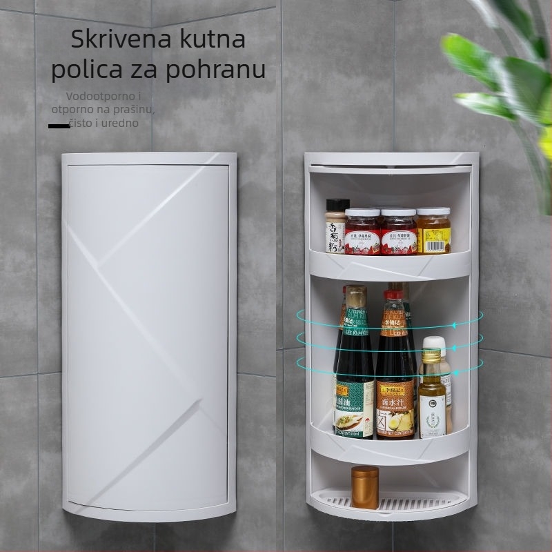 Okrećući stalak za začine i boce ulja za kuhinju, kutni ormarić