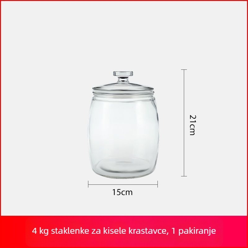 Stakleni posude za kiseljenje s širokim otvorom, debeli zidovi, prehrambene kvalitete, zatvorene staklenke za šećerni češnjak, kapacitet do 300 ml