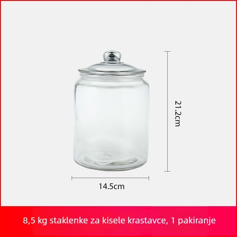 Stakleni posude za kiseljenje s širokim otvorom, debeli zidovi, prehrambene kvalitete, zatvorene staklenke za šećerni češnjak, kapacitet do 300 ml