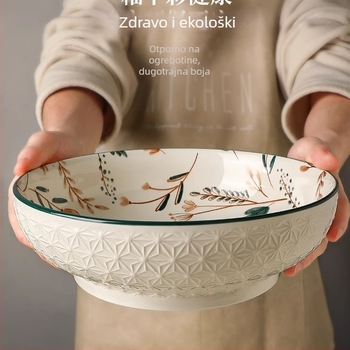 Crna porcelanska zdjela za juhu, 2025 novi model, ekstra velika za kućnu upotrebu – zdjela za ribu sa kiselim kupusom, velika zdjela za juhu