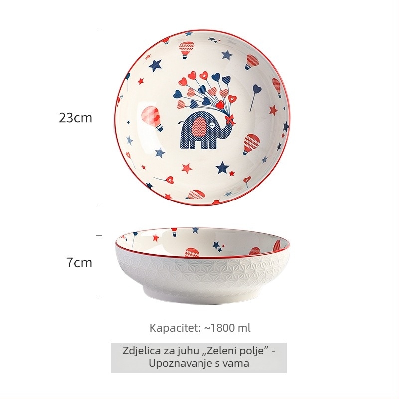 Crna porcelanska zdjela za juhu, 2025 novi model, ekstra velika za kućnu upotrebu – zdjela za ribu sa kiselim kupusom, velika zdjela za juhu