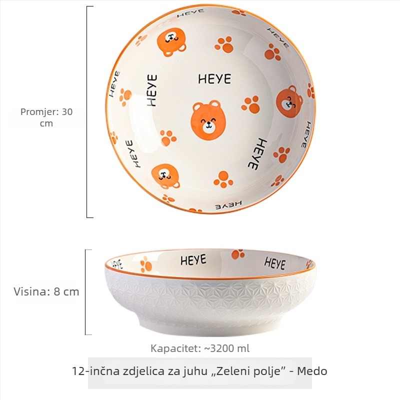 Crna porcelanska zdjela za juhu, 2025 novi model, ekstra velika za kućnu upotrebu – zdjela za ribu sa kiselim kupusom, velika zdjela za juhu