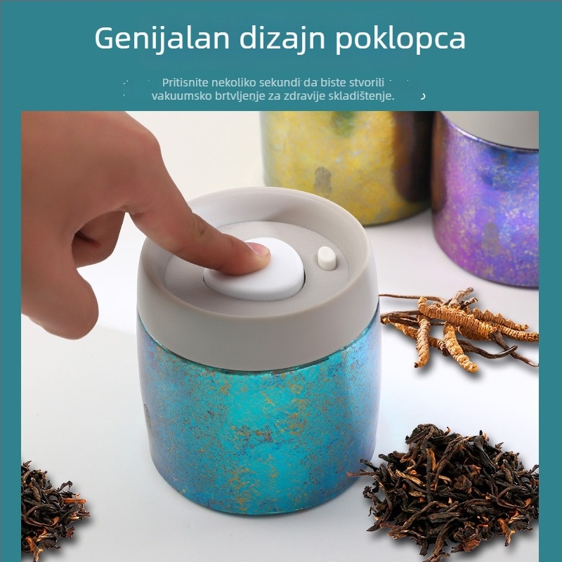 680 ml posuda za čaj od čistog titana, zatvorena vakuumom, veliki kapacitet, otporna na propuštanje, pritiskom tip vakuumske ekstrakcije