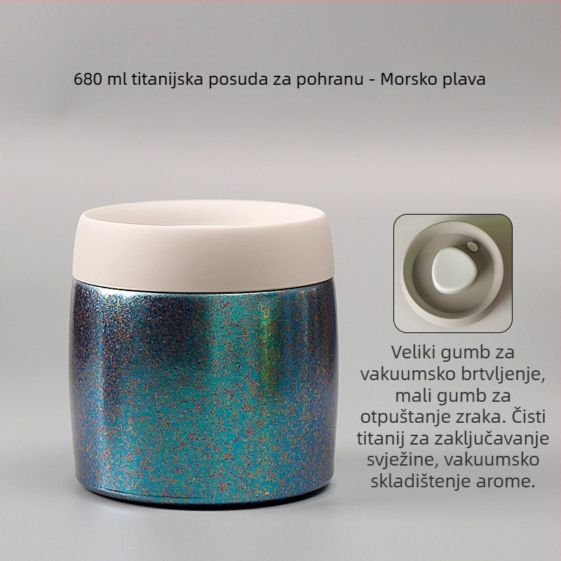 680 ml posuda za čaj od čistog titana, zatvorena vakuumom, veliki kapacitet, otporna na propuštanje, pritiskom tip vakuumske ekstrakcije
