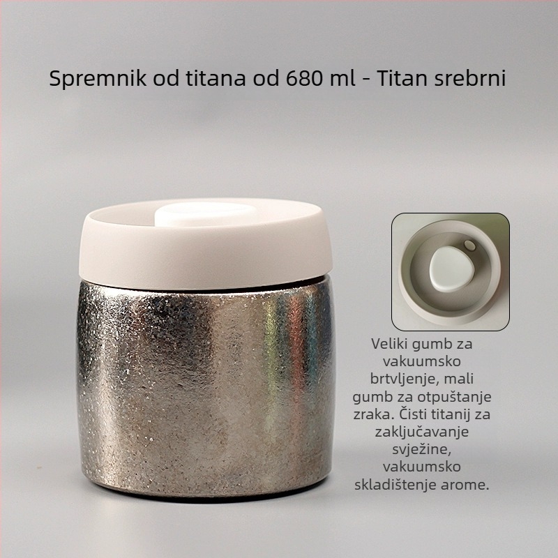 680 ml posuda za čaj od čistog titana, zatvorena vakuumom, veliki kapacitet, otporna na propuštanje, pritiskom tip vakuumske ekstrakcije