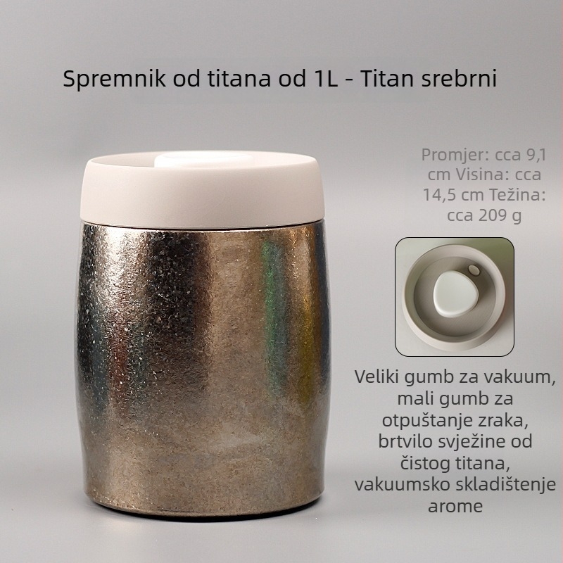 680 ml posuda za čaj od čistog titana, zatvorena vakuumom, veliki kapacitet, otporna na propuštanje, pritiskom tip vakuumske ekstrakcije