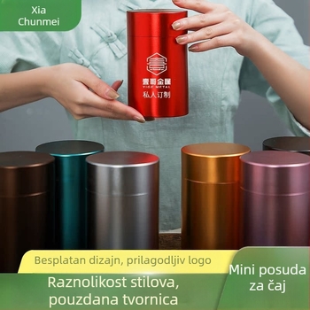 Prijenosna posuda za čaj od titanij-aluminijske legure, zatvorena za putovanja, spiralno pakiranje čaja