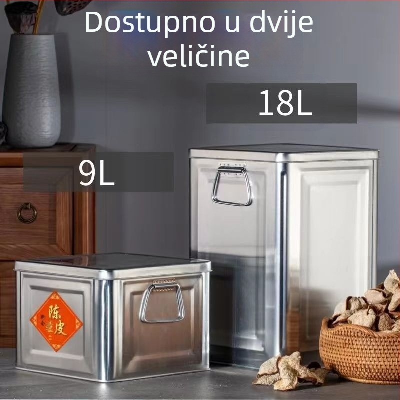 Učvršćeni metalni spremnik za čaj, velik kapacitet, hermetički zatvoren spremnik za sušenu koru mandarine