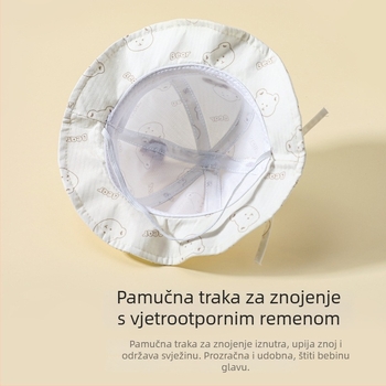 Dječji bucket hat s širokim obodom, sladak korejski stil, prozračna zaštita od sunca za dječake i djevojčice, proljeće-jesen
