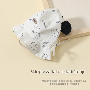 Dječji bucket hat s širokim obodom, sladak korejski stil, prozračna zaštita od sunca za dječake i djevojčice, proljeće-jesen