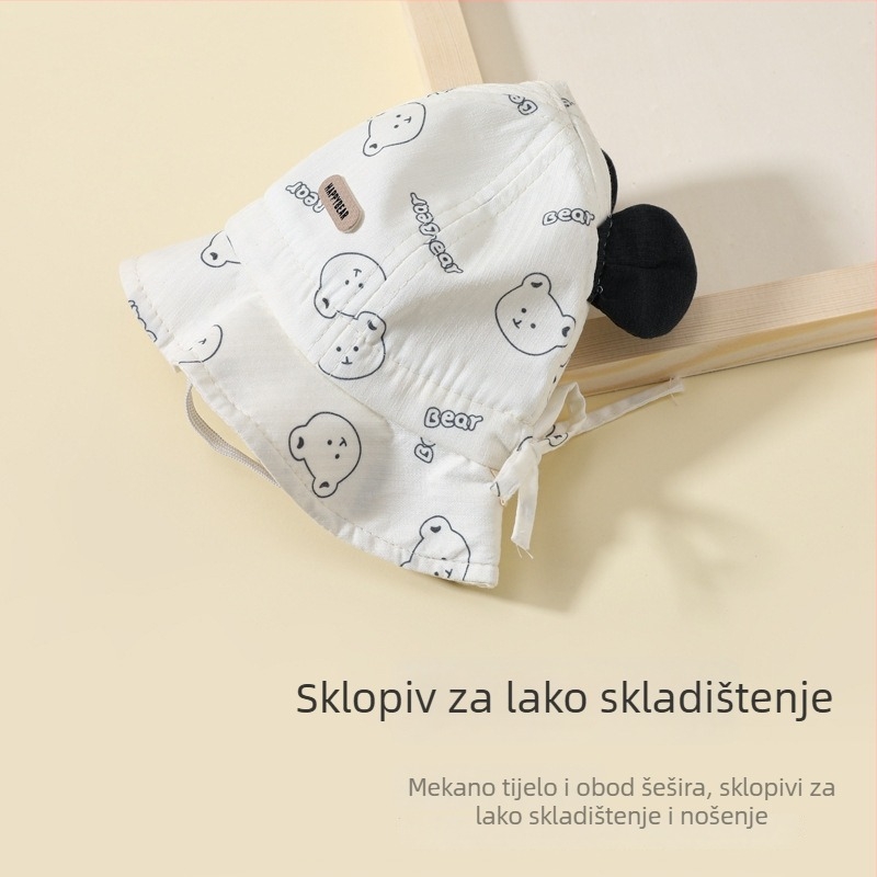 Dječji bucket hat s širokim obodom, sladak korejski stil, prozračna zaštita od sunca za dječake i djevojčice, proljeće-jesen