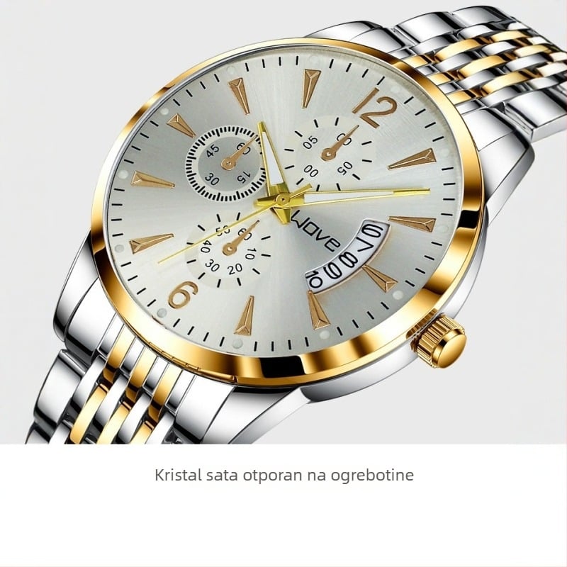 Langjue Novi muški kvarcni sat s kalendarom, višenamjenski, svijetleći brojčanik, 41 mm