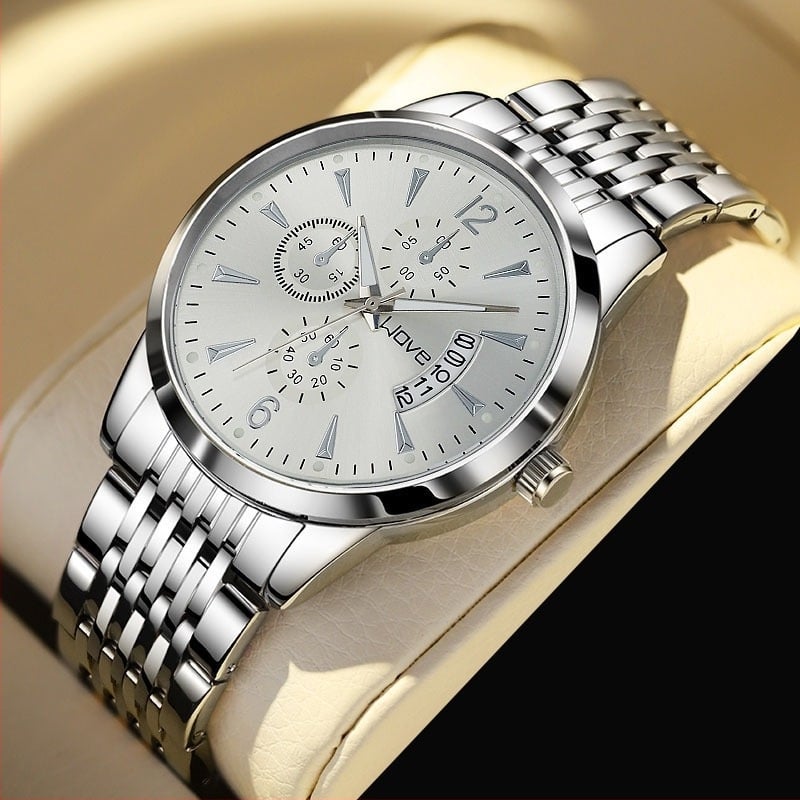 Langjue Novi muški kvarcni sat s kalendarom, višenamjenski, svijetleći brojčanik, 41 mm