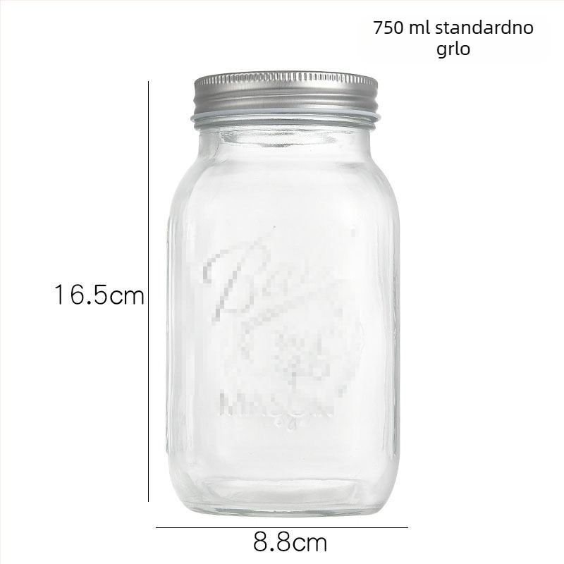 Stakleni Mason-jar s čepom – za med, džem, smoothie, zobene pahuljice, suho voće i žitarice