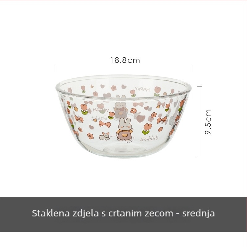 Staklena posuda velikog kapaciteta, prehrambene kvalitete, otporna na visoke temperature, za miješenje tijesta, pečenje i salate