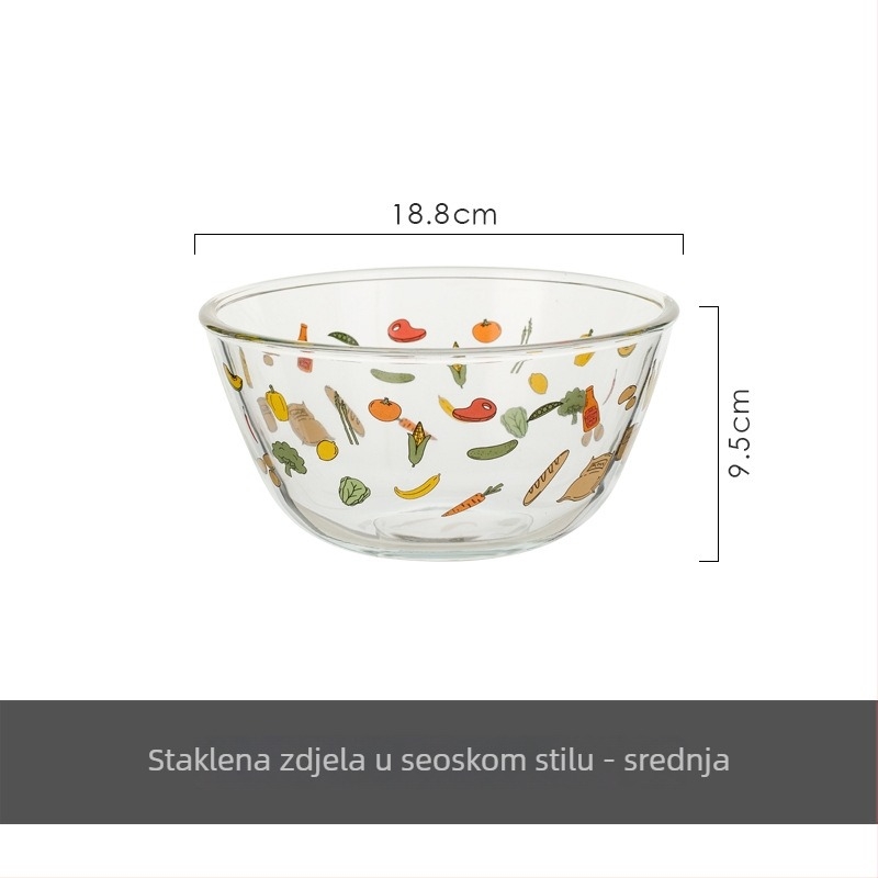 Staklena posuda velikog kapaciteta, prehrambene kvalitete, otporna na visoke temperature, za miješenje tijesta, pečenje i salate