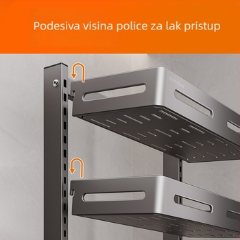 Stalak od nehrđajućeg čelika za kuhinjsku ploču sa višeslojnim spremnikom za začine, držač za štapiće i nože