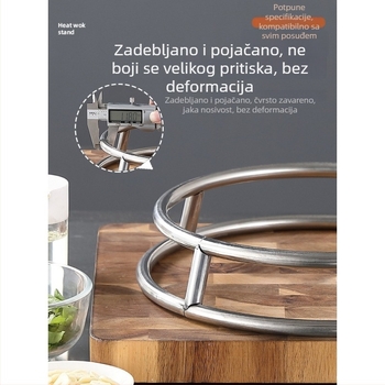 Stalak za posuđe od nehrđajućeg čelika, kružni kuhinjski organizator s toplinskom izolacijskom podlogom